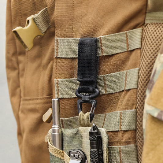 Tactical 360-Degree Rotating Triangle Backpack Carabiner Keychain Survival Tool