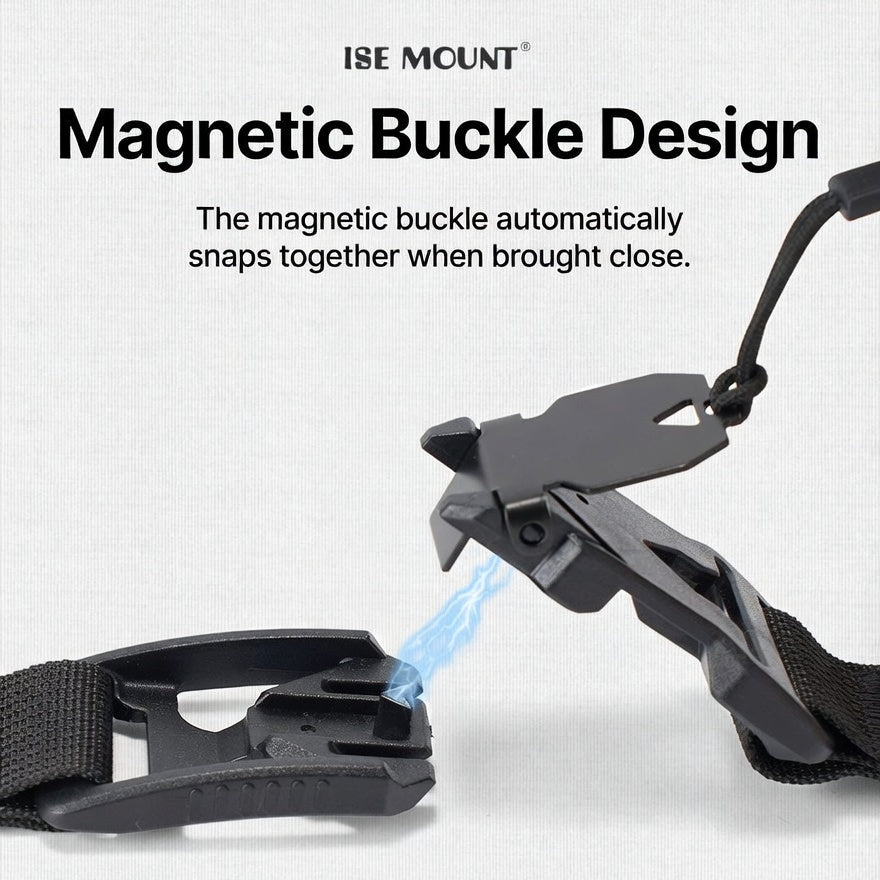 Nylon Magnetic Backpack Chest Strap Buckle Black Non-Slip Bag Kit