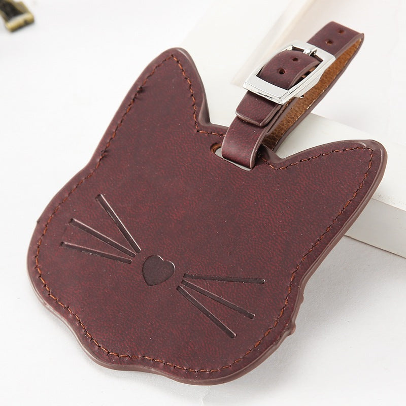 Kitty Cat PU Leather luggage tag for Travel