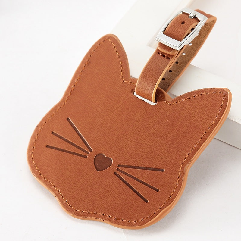 Kitty Cat PU Leather luggage tag for Travel