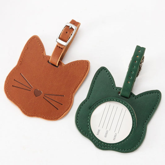 Kitty Cat PU Leather luggage tag for Travel