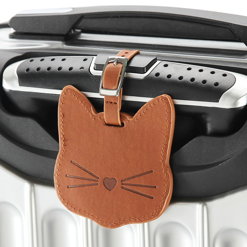 Kitty Cat PU Leather luggage tag for Travel