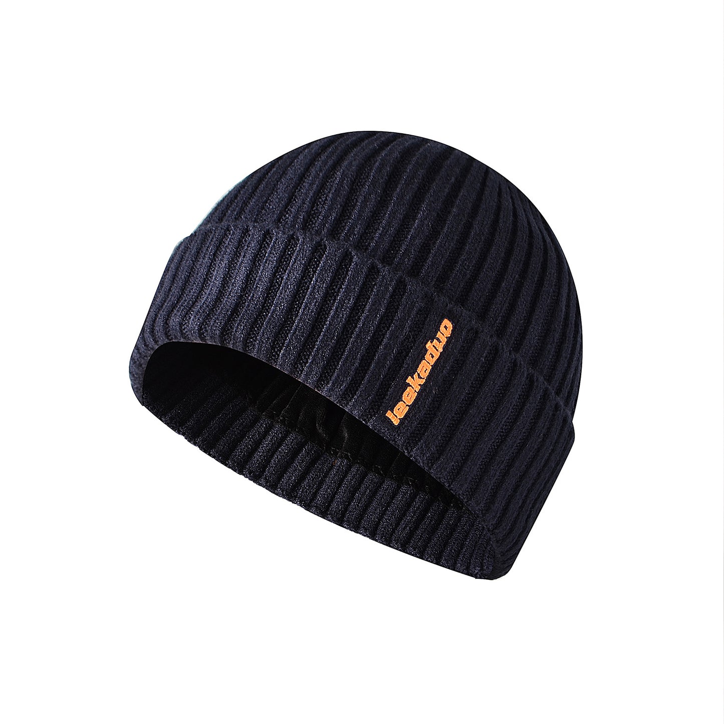 Embroidered cuffed bowler outdoor woolen knit hat