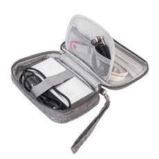 Travel mini data cable, power bank & earphone storage bag