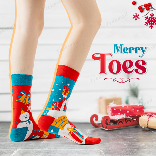 শীতকালীন ক্রিসমাস স্নোম্যান ফ্যাশনেবল সুন্দর মোটা জোড়া মোজা