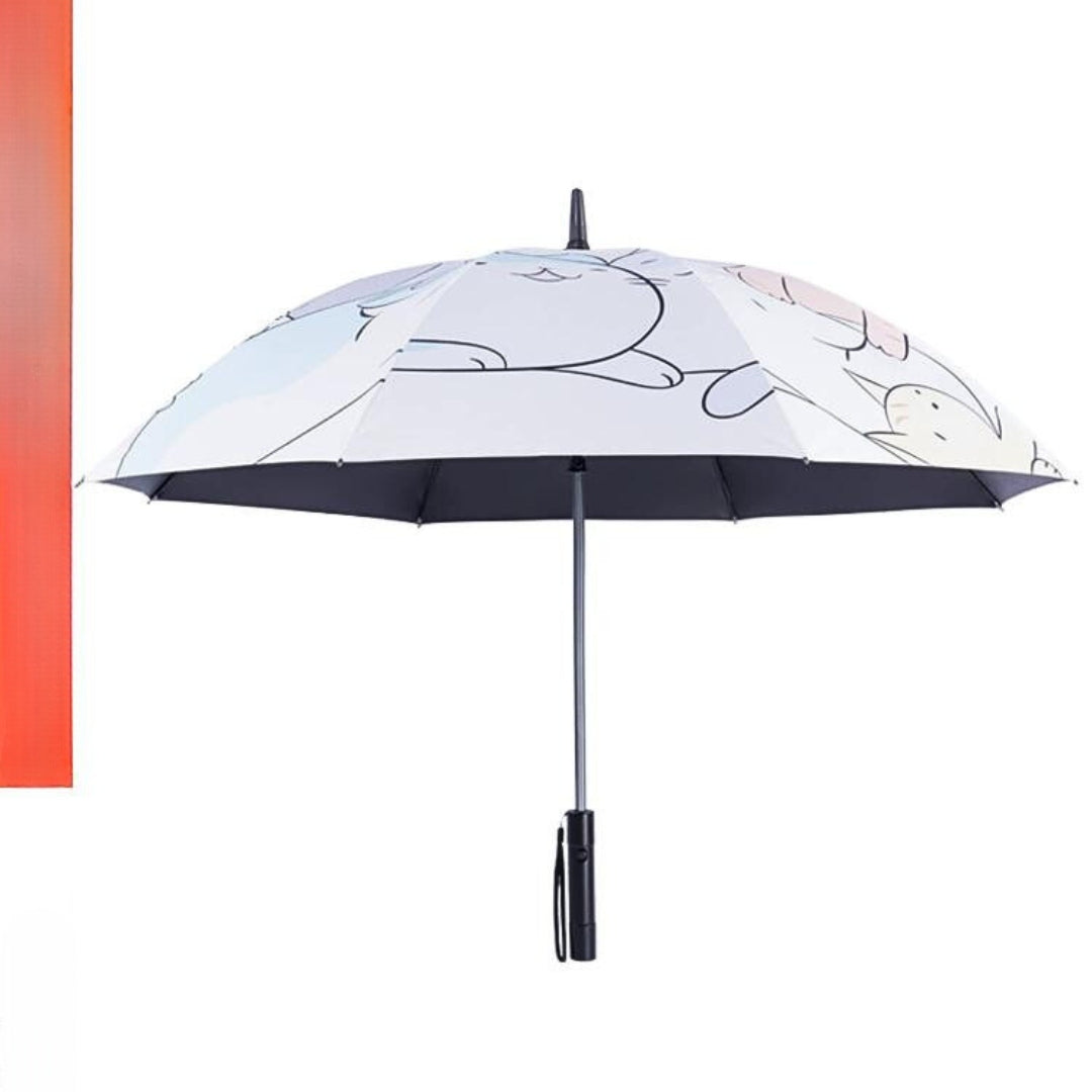 High Wind Power Umbrella with Fan Double Cooling UV Protection Parasol