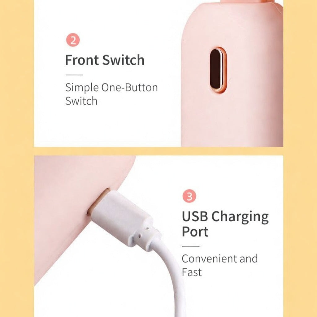 ভাঁজযোগ্য USB রিচার্জেবল পোর্টেবল হ্যান্ডহেল্ড থ্রি-স্পিড অ্যাডজাস্টেবল মিনি ফ্যান