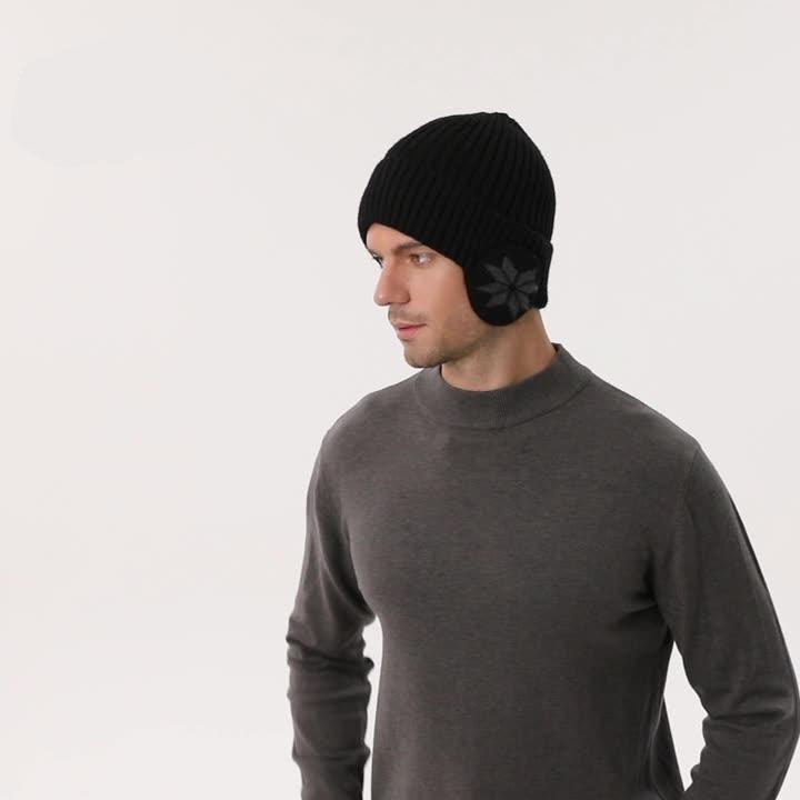 Winter new warm snowflake woolen big earmuffs