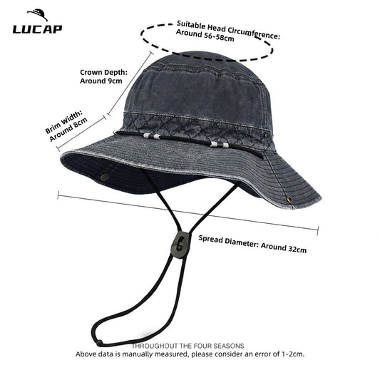 Retro Waterproof Quick Dry Sun Protection Wide Brim Cowboy Hat