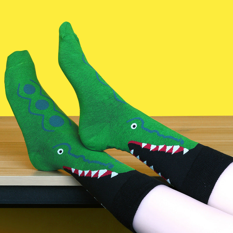 Men's and women's long oil painting socks
