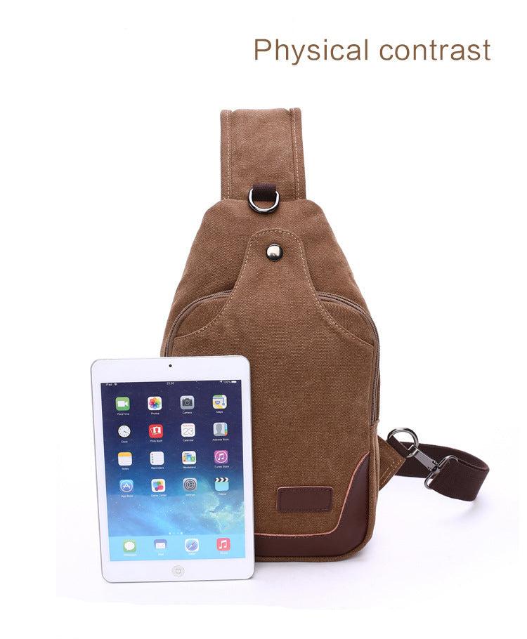 Mens Canvas Crossbody Chest Shoulder Bag