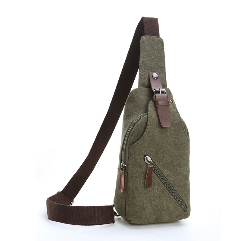 Mens Canvas Crossbody Chest Shoulder Messenger Bag