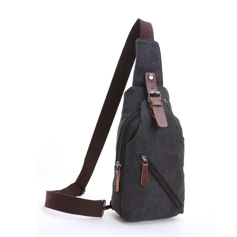 Mens Canvas Crossbody Chest Shoulder Messenger Bag