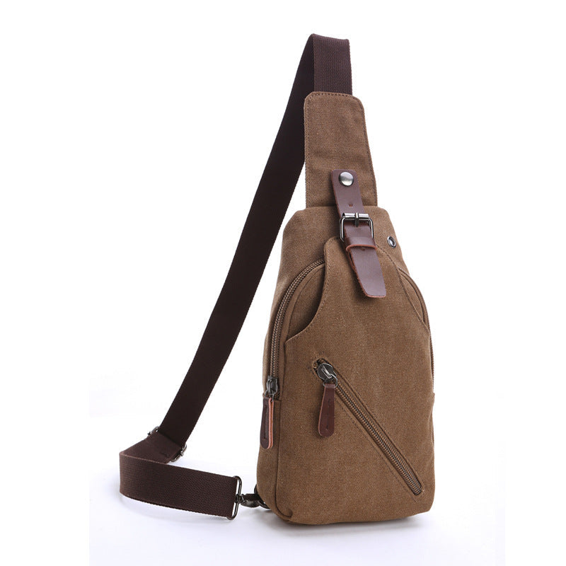 Mens Canvas Crossbody Chest Shoulder Messenger Bag