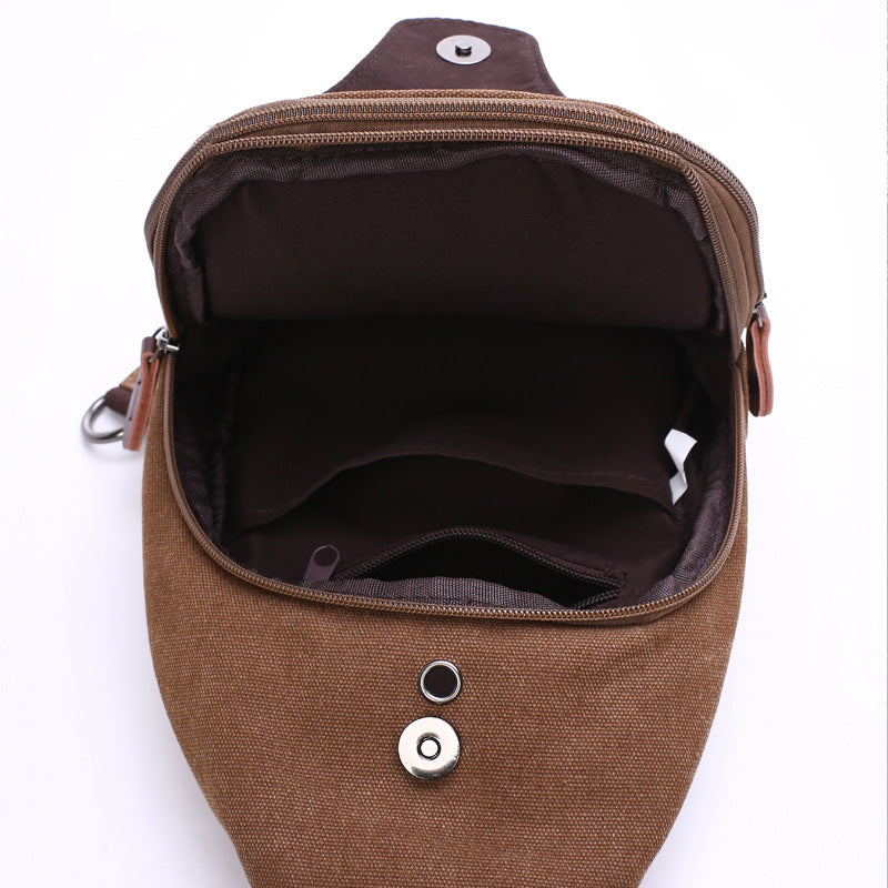Mens Canvas Crossbody Chest Shoulder Bag