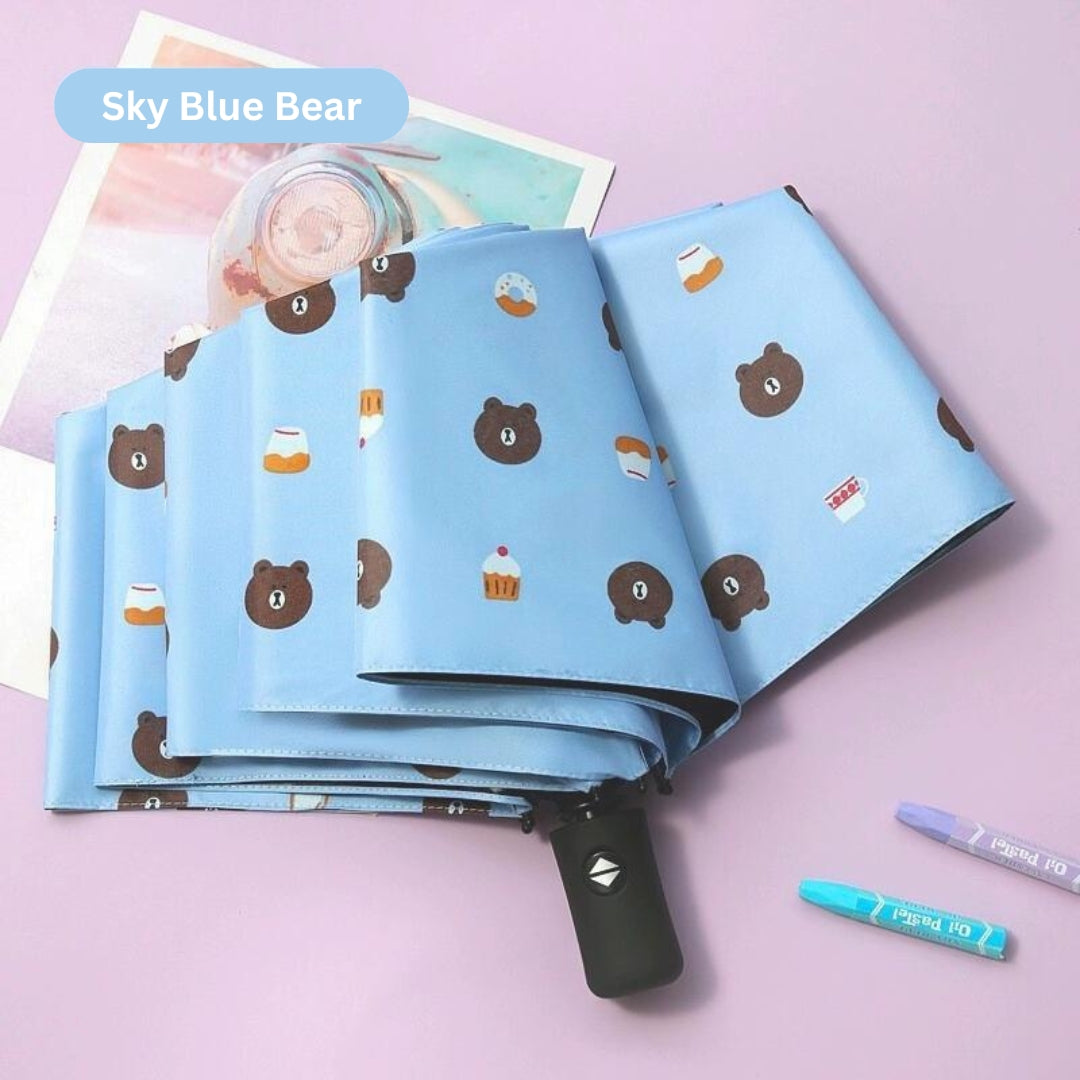 Automatic folding sun protecting large umbrella