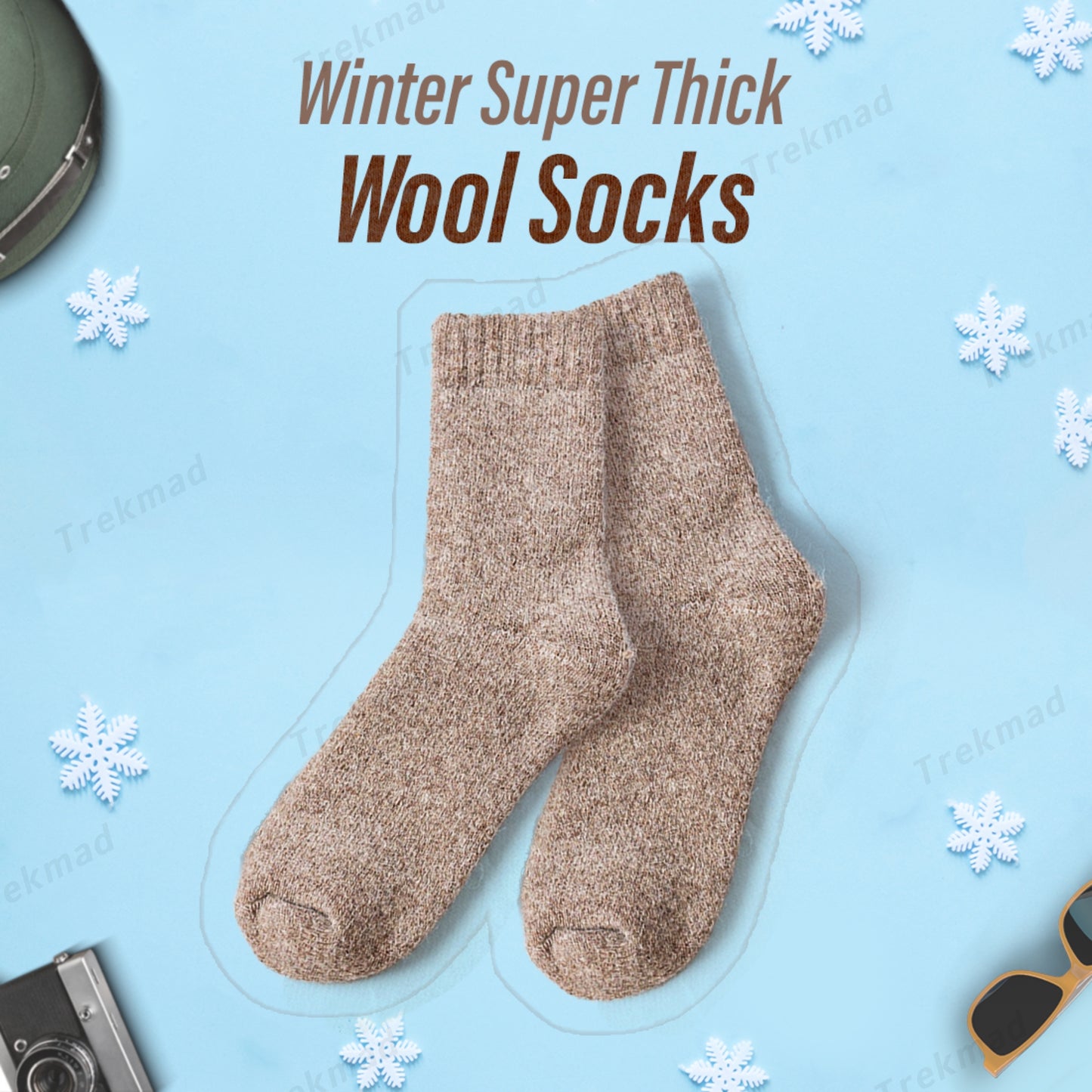 পুরুষ এবং মহিলাদের জন্য শীতকালীন অতি পুরু উলের মোজা