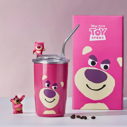 Strawberry bear high quality thermal water cup with straw