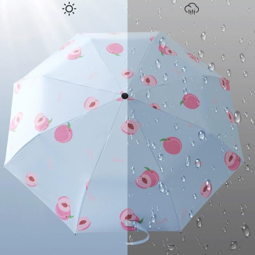 Carriable , Small print folding rain and sun umbrella