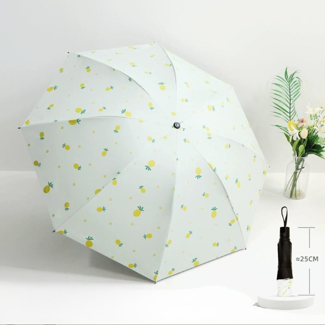 Carriable , Small print folding rain and sun umbrella