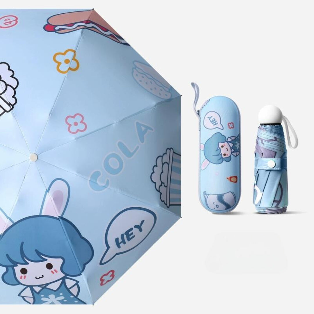 UV protection and rain dual use umbrella folding small portable pocket capsule shape umbrella