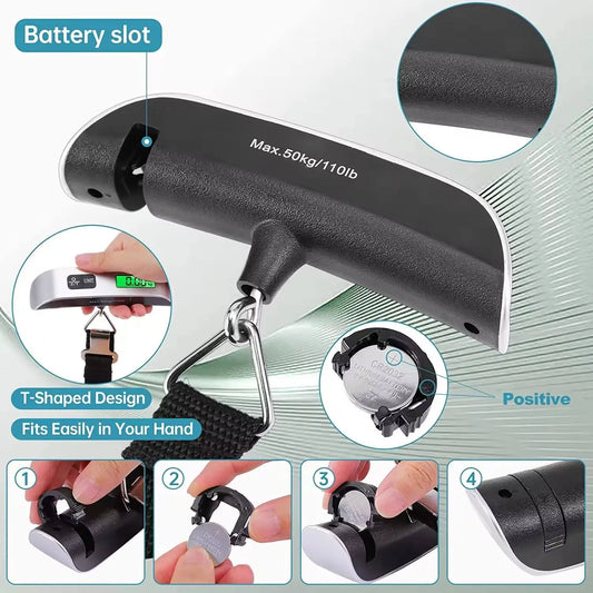 পোর্টেবল ইলেকট্রনিক ৫০ কেজি বহনযোগ্য লাগেজ স্কেল।