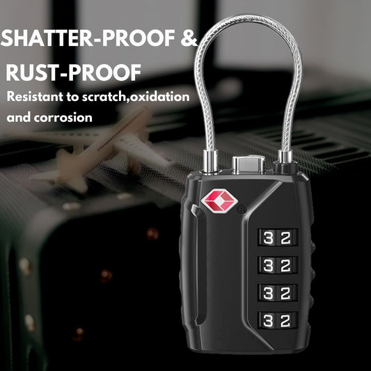 4 Digit Combination TSA Customs Lock for Luggage & Bags
