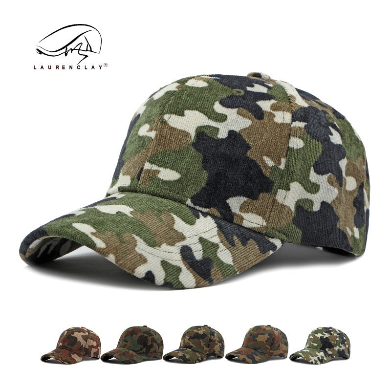 New hard top corduroy camouflage baseball cap