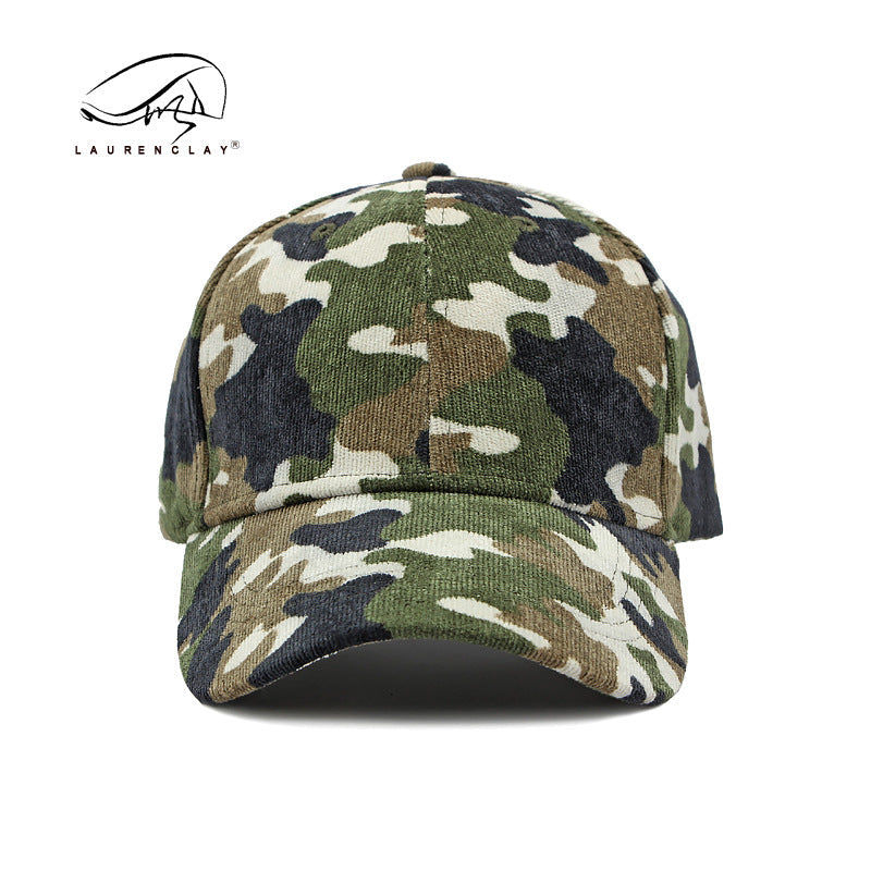 New hard top corduroy camouflage baseball cap