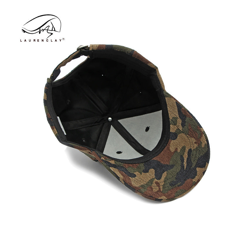 New hard top corduroy camouflage baseball cap
