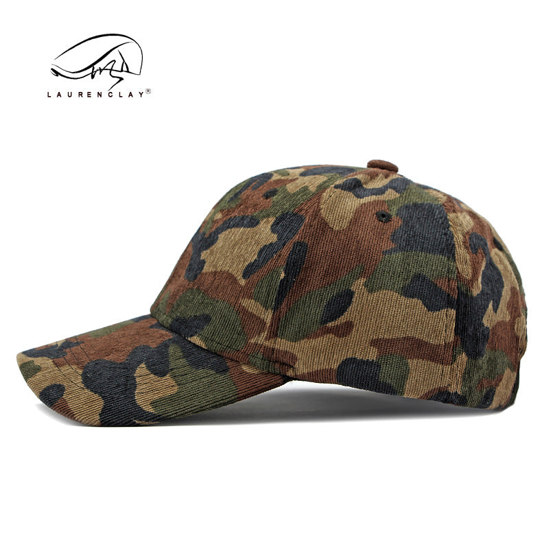 New hard top corduroy camouflage baseball cap