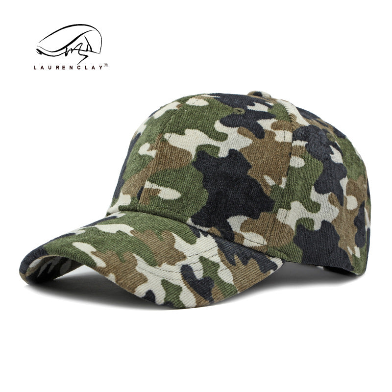 New hard top corduroy camouflage baseball cap