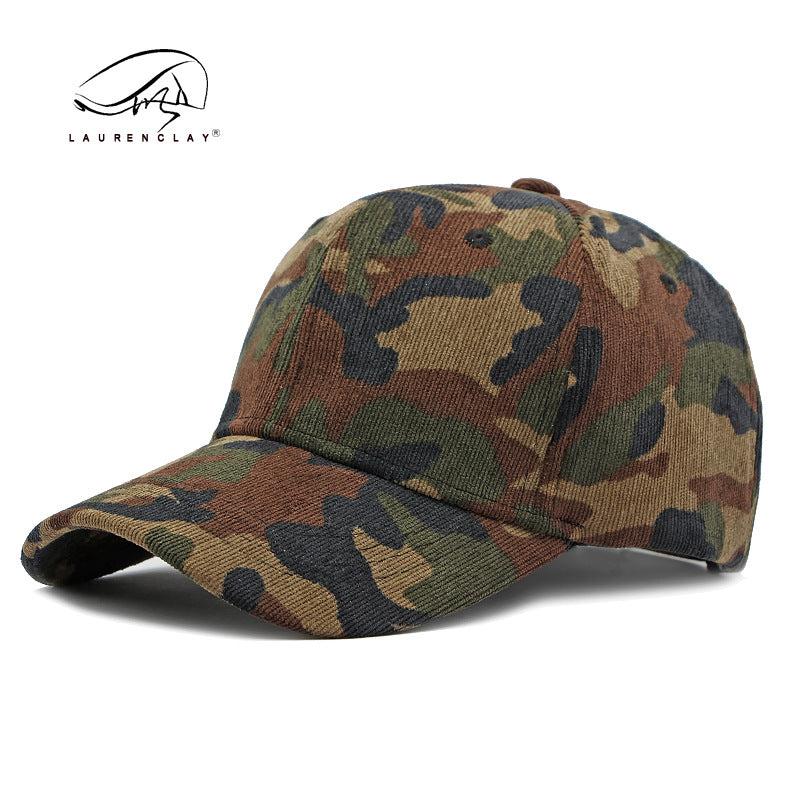 New hard top corduroy camouflage baseball cap