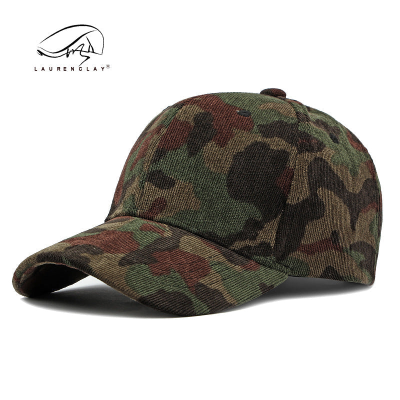 New hard top corduroy camouflage baseball cap