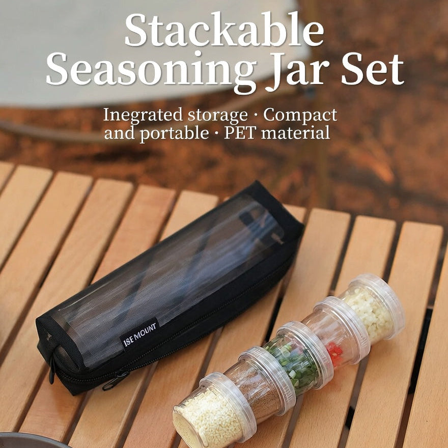 ISE MOUNT Outdoor Seasoning Bottle Set Portable Picnic Spice Collection