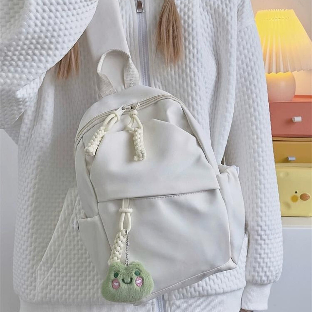 Solid color backpack design crossbody bag, chest bag with free pendant