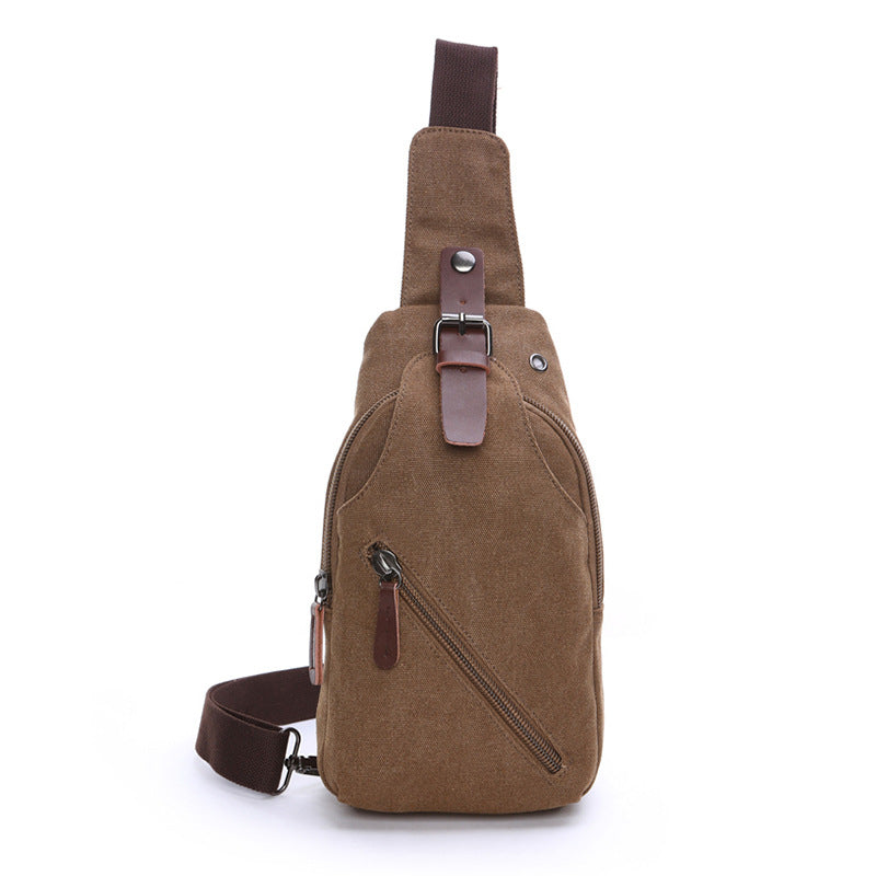 Mens Canvas Crossbody Chest Shoulder Messenger Bag