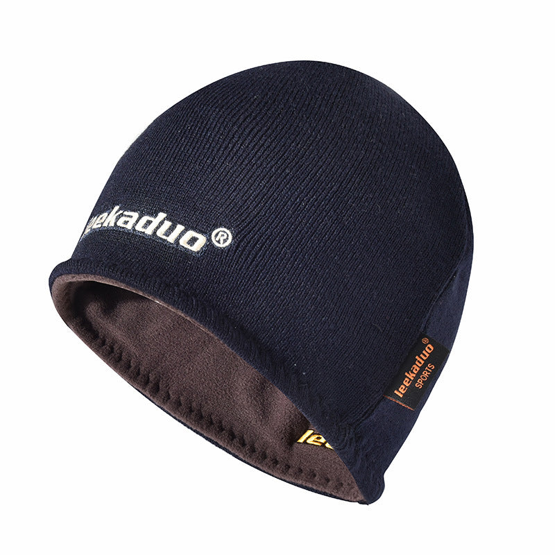 Plain embroidery knit men's winter beanie hat