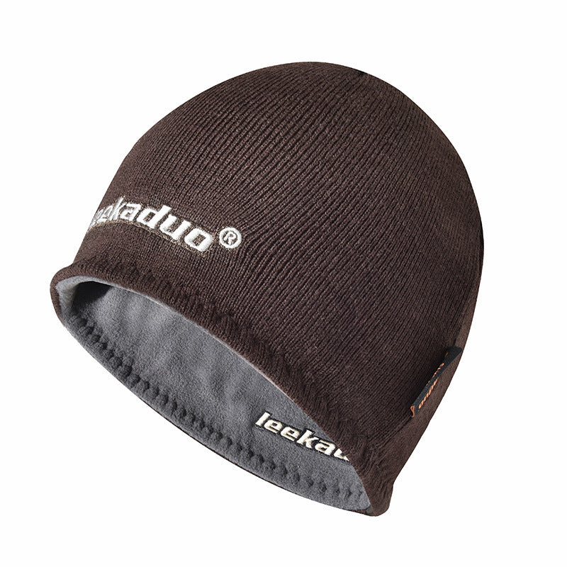 Plain embroidery knit men's winter beanie hat