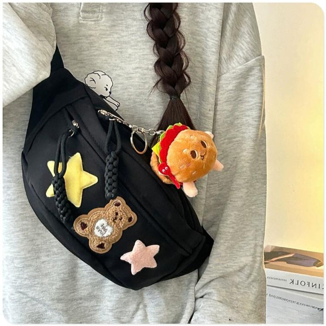 Lightweight Crossbody Bag , Shoulder Waist Bag with Pendant