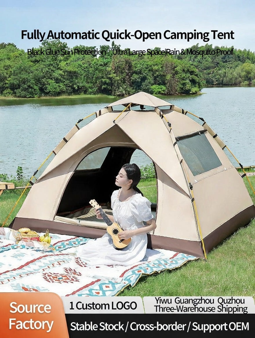 Portable Automatic Waterproof Camping Tent with Sun Protection and Mosquito Mesh