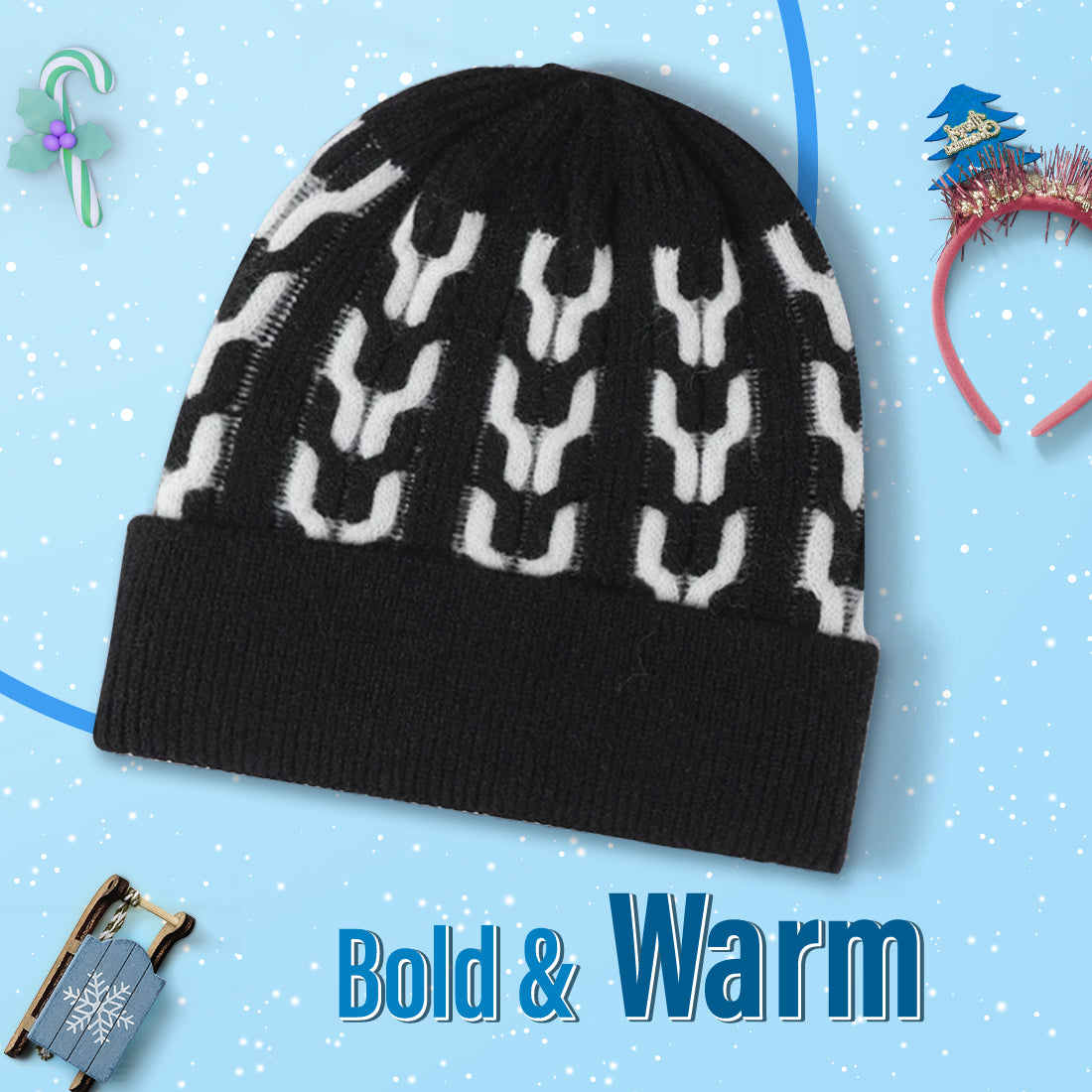 Color-block velvet thickened winter woolen hat