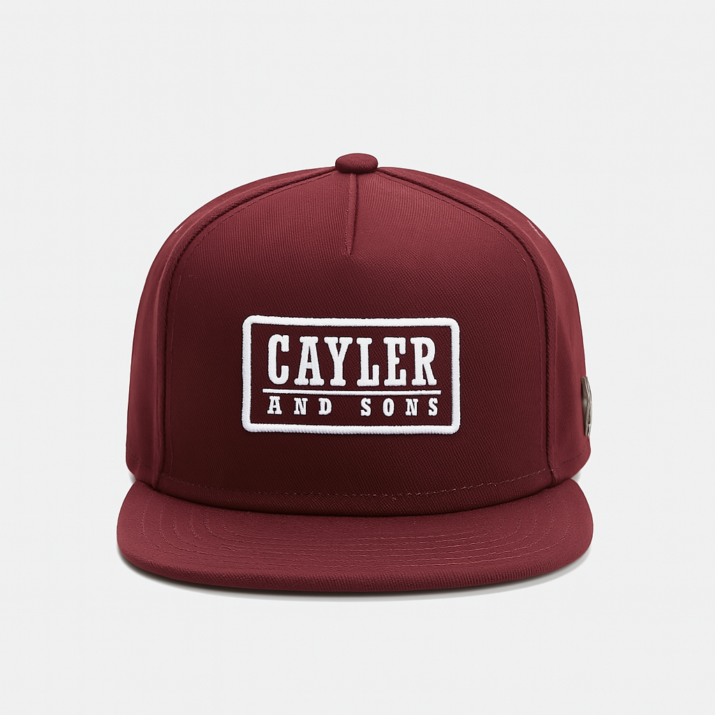 Classic Flat Brim Snapback Hat with Embroidered Front