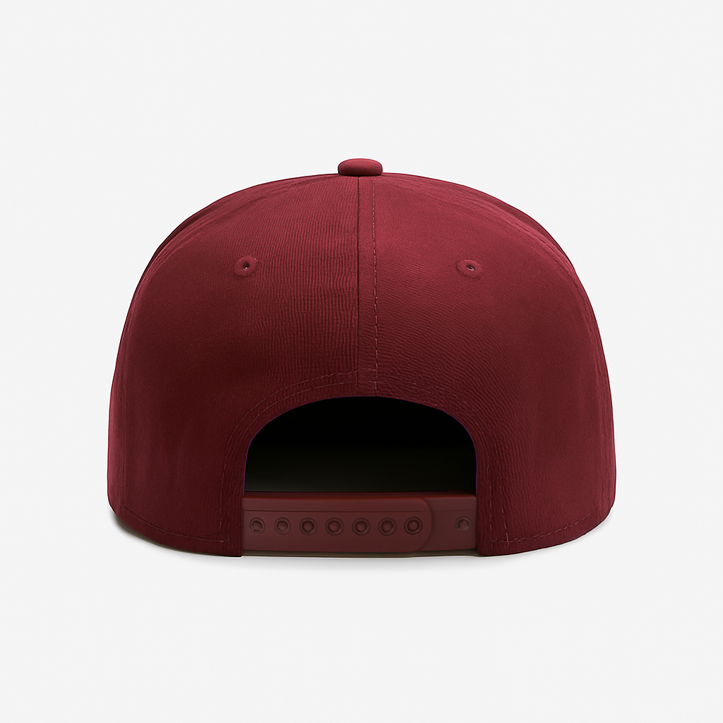 Classic Flat Brim Snapback Hat with Embroidered Front