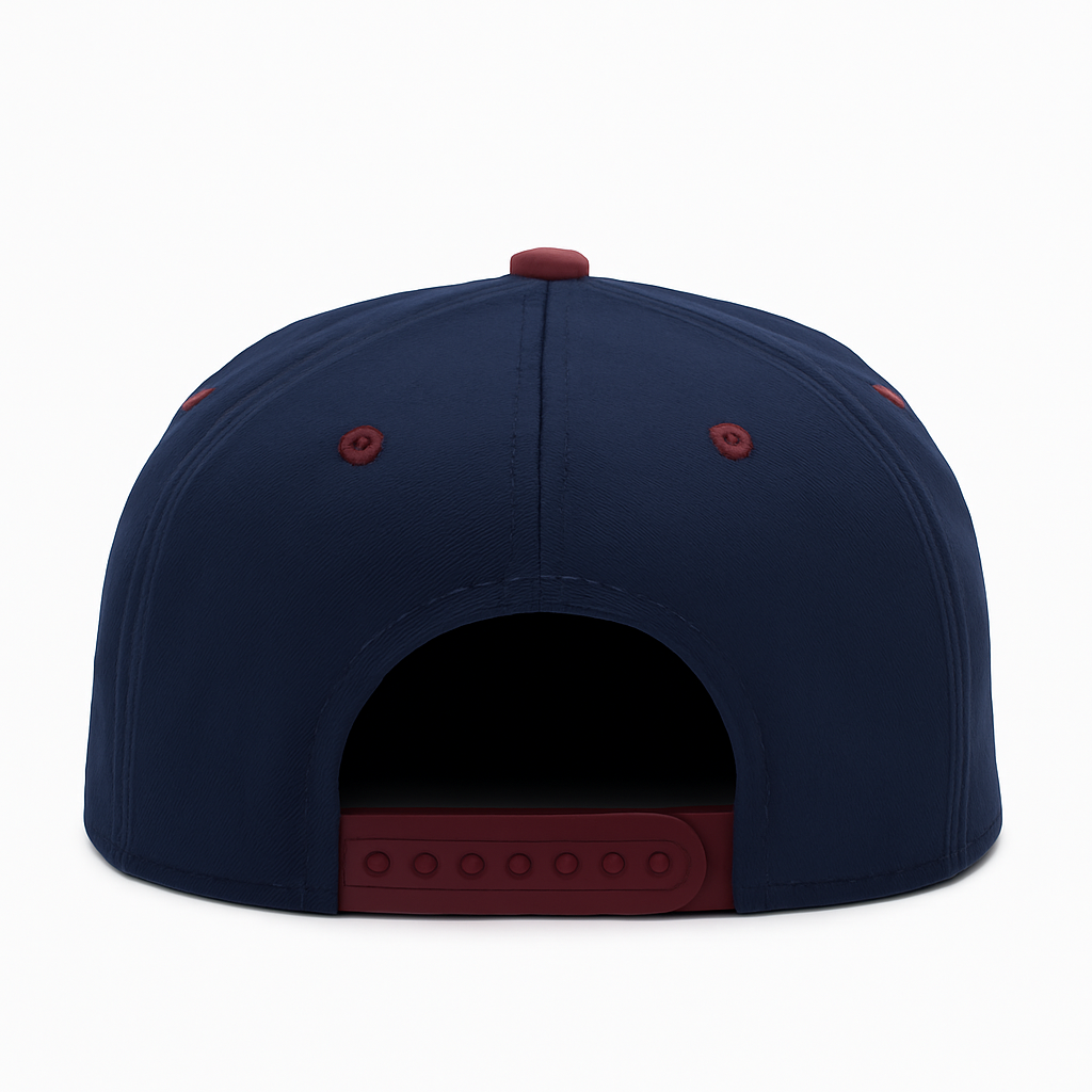 Dual Tone Classic Snapback Hat with Premium Embroidered Front Panel Logo
