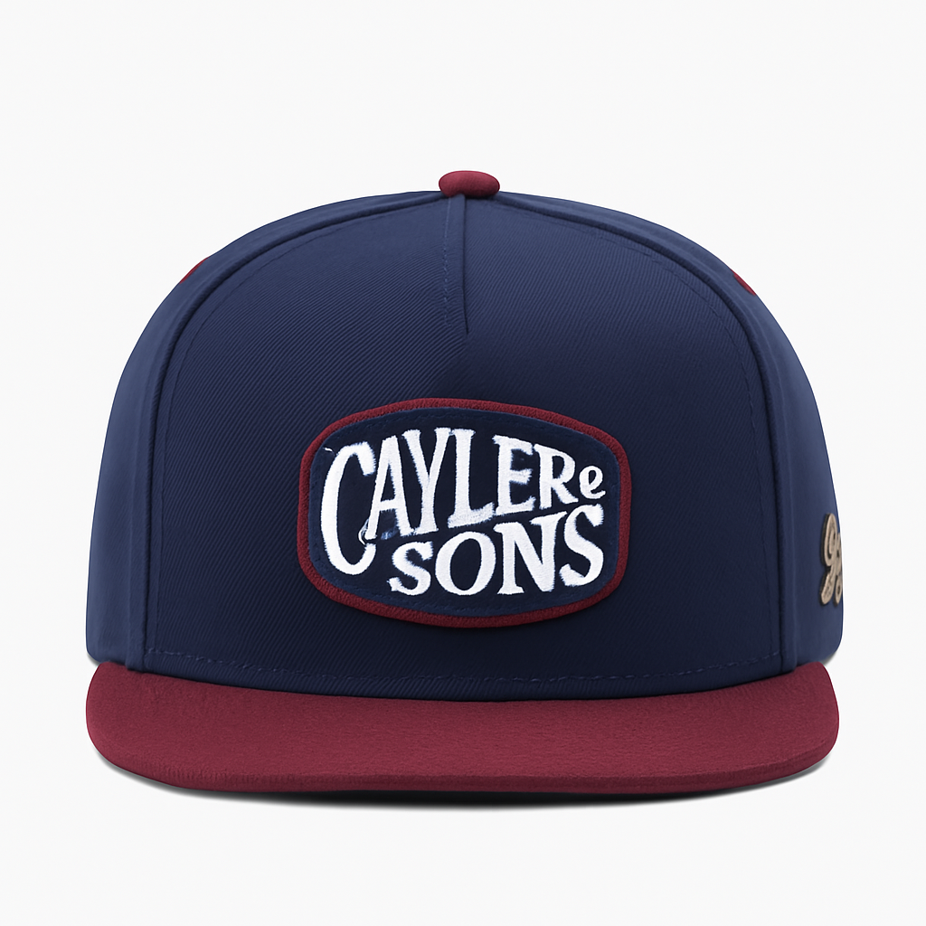 Dual Tone Classic Snapback Hat with Premium Embroidered Front Panel Logo