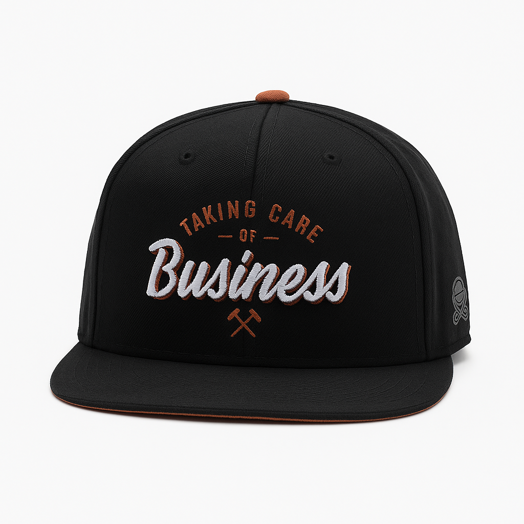 Flat Brim Streetwear Embroidered Front Snapback Cap