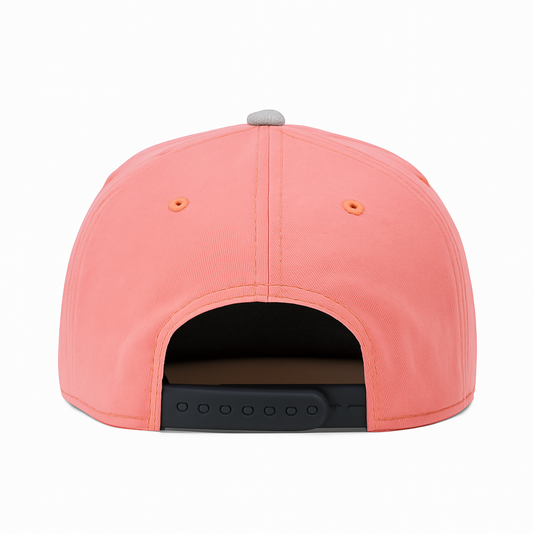 সামনের সূচিকর্ম সহ ট্রেন্ডি আধুনিক স্ন্যাপব্যাক ক্যাপ