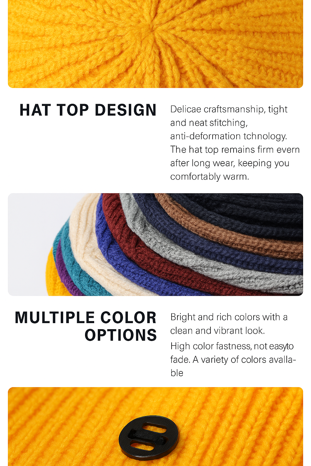 শীতকালীন বোনা সলিড রঙের উষ্ণ কান সুরক্ষা বহিরঙ্গন রাইডিং উলের টুপি