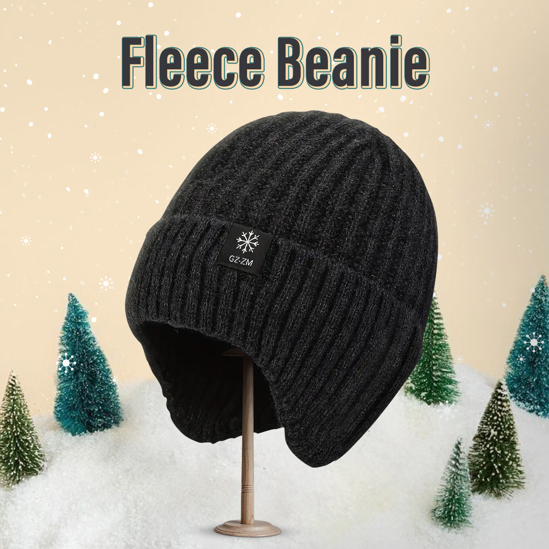 Winter wool knitted thickened warm outdoor elderly fleece hats